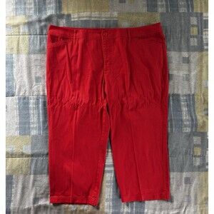 St Johns Bay Red Capris Women's Pants Sz 20W